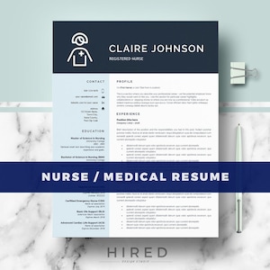 Nurse Resume Template | Doctor Resumes Template for Word & Pages; RN Nurse Resume; Medical resume Nurse cv; Digital Download nursing resume