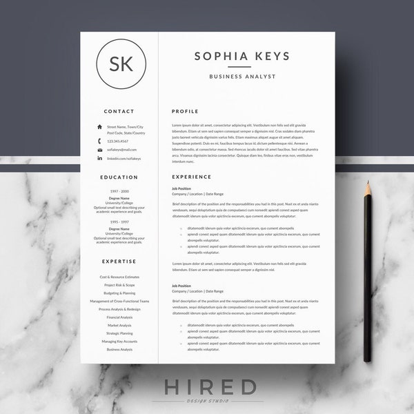 Instant Download Professional Resume Template for Word & Pages | Resume Templates + Cover Letter + References + Free Resume Writing guide