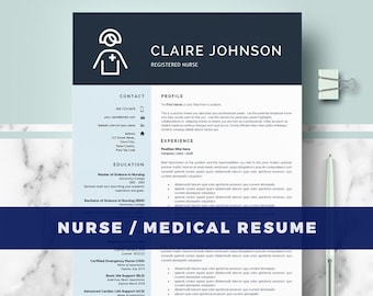 Nurse Resume Template | Doctor Resumes Template for Word & Pages; RN Nurse Resume; Medical resume Nurse cv; Digital Download nursing resume