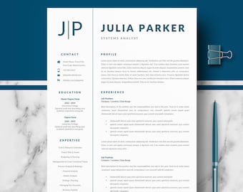 Professional Resume, CV Templates for MS Word & Pages; Modern resume, CV + Cover Letter, References, tips; Instant Download curriculum vitae