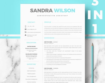 Professional Resume, CV template | Modern Resume, CV design; Resume, CV + Cover Letter & References + free tips + icon set; Instant Download