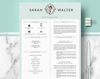 Modern Resume Template | CV Templates for Word & Pages; Professional cv + Cover Letter + References + Resume Writing guide; Instant Download