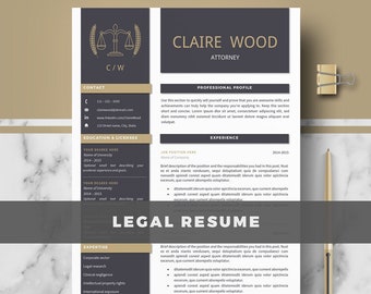 Attorney Resume Template | Lawyer Resume | Legal Resume, CV | Resume + Cover Letter & References | Professional Resume, CV Instant Download