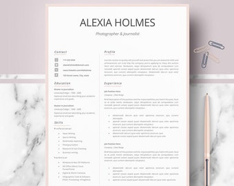 Resume templates, Modern, Professional Resume design, CV template for Word & Pages; Modern curriculum vitae; Instant Download Resume format
