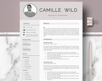 Professional CV Template; Resume for Word and Pages; 1, 2 page resume templates; Resume template instant download; CV / Resume design + Tips