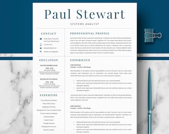 Resume Template for Word & Pages | Professional Resume, CV design, Modern Resume + Cover Letter + Resume Writing guide | Instant Download