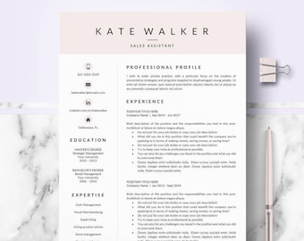 Sales Resume. Creative and Professional Resume template for Ms Word & Pages; Resume CV Design + Cover Letter format + References template