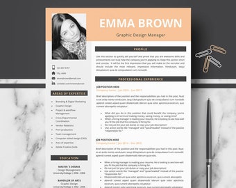 CV, resume, curriculum vitae template; Professional & Modern CV / Résumé Templates; Instant download CV + cover Letter + References + tips