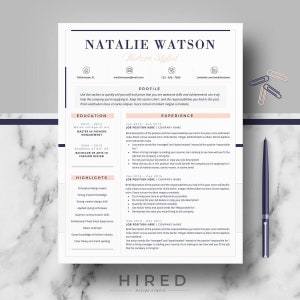 Creative & Professional Resume/CV Template; modern cv, Resume Templates for MS Word and Pages; Cover letter + tips; Instant digital Download
