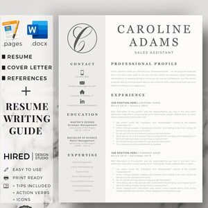 Sales Manager Resume. Professional Resume CV Cover Letter format References for Word & Mac Pages. Instant Download Creative CV Template image 2