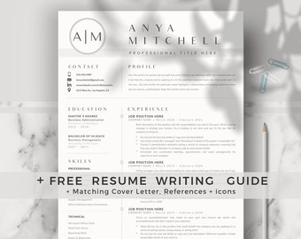 Creative and Professional Resume Template, Simple Resume With Cover Letter and References for Word & Pages. Simple and Clean CV for 2023