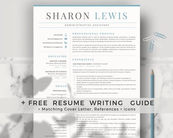 Executive Administrative Assistant Resume Template for MS Word & Pages | Professional Resume, CV format + Cover Letter format + References
