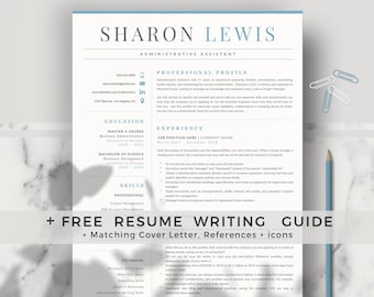 Executive Administrative Assistant Resume Template for MS Word & Pages | Professional Resume, CV format + Cover Letter format + References