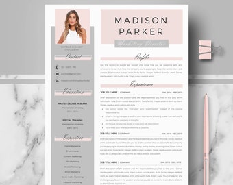 Creative & modern Resume / CV Template for Word AND Pages; Professional Resume / CV design, Cover Letter, References, tips; Instant Download