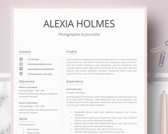 Resume templates, Modern, Professional Resume design, CV template for Word & Pages; Modern curriculum vitae; Instant Download Resume format