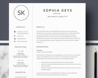 Instant Download Professional Resume Template for Word & Pages | Resume Templates + Cover Letter + References + Free Resume Writing guide