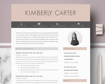 Modern Resume Template; Modern CV for Ms Word / Pages; Professional resume, curriculum + Cover Letter + References + tips; Instant Download