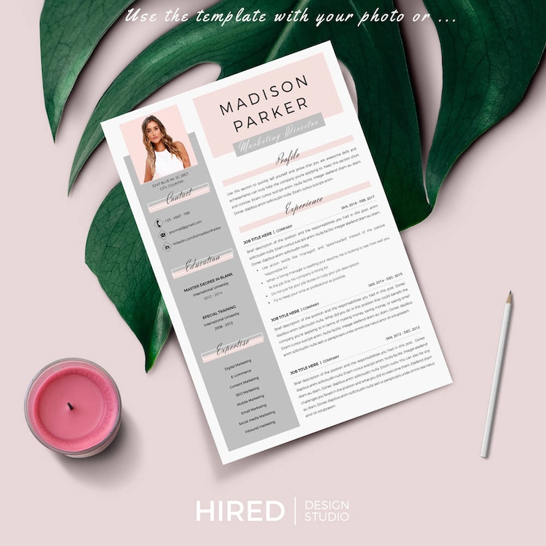 Creative & modern Resume / CV Template for Word AND Pages Professional Resume / CV design, Cover Letter, References, tips Instant Download image 7