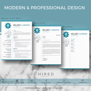 Puede incluir: Una plantilla de curr&iacute;culum moderna y profesional dise&ntilde;ada para enfermeras registradas. La plantilla presenta un esquema de color azul verdoso y blanco con un s&iacute;mbolo m&eacute;dico. El texto "RESUME (1 & 2 PAGE)" est&aacute; en la parte superior de la p&aacute;gina. La plantilla incluye secciones para informaci&oacute;n de contacto, educaci&oacute;n, experiencia, certificaciones y referencias. La plantilla es totalmente editable e incluye una carta de presentaci&oacute;n y una p&aacute;gina de referencias coincidentes.