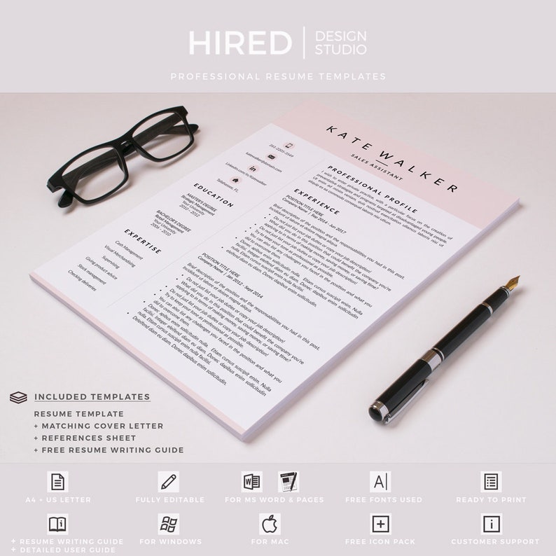 Sales Resume. Creative and Professional Resume template for Ms Word & Pages Resume CV Design Cover Letter format References template image 8