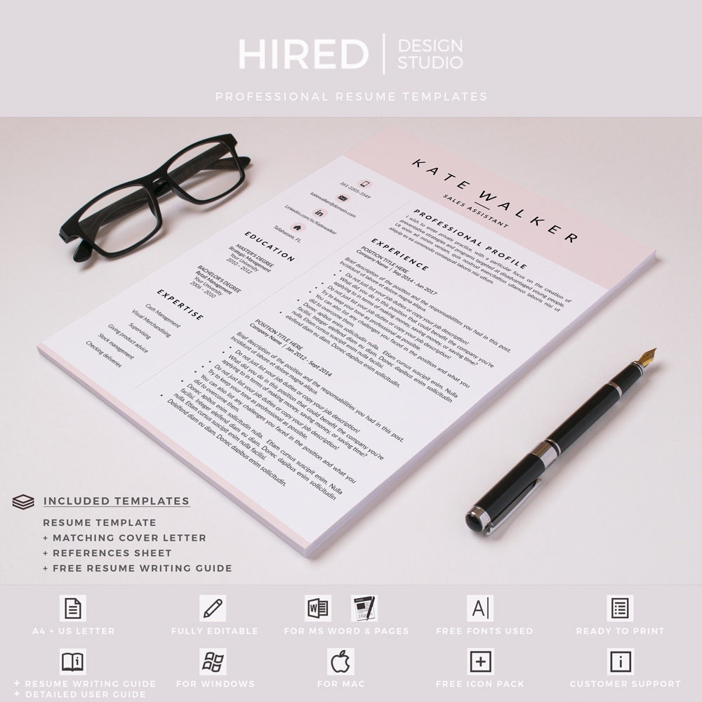 Sales Resume. Creative and Professional Resume Template for Ms Word ...