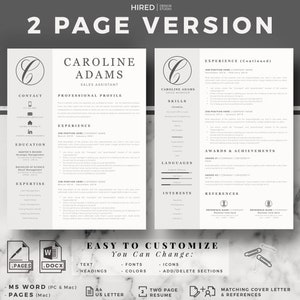 Sales Manager Resume. Professional Resume CV Cover Letter format References for Word & Mac Pages. Instant Download Creative CV Template image 3