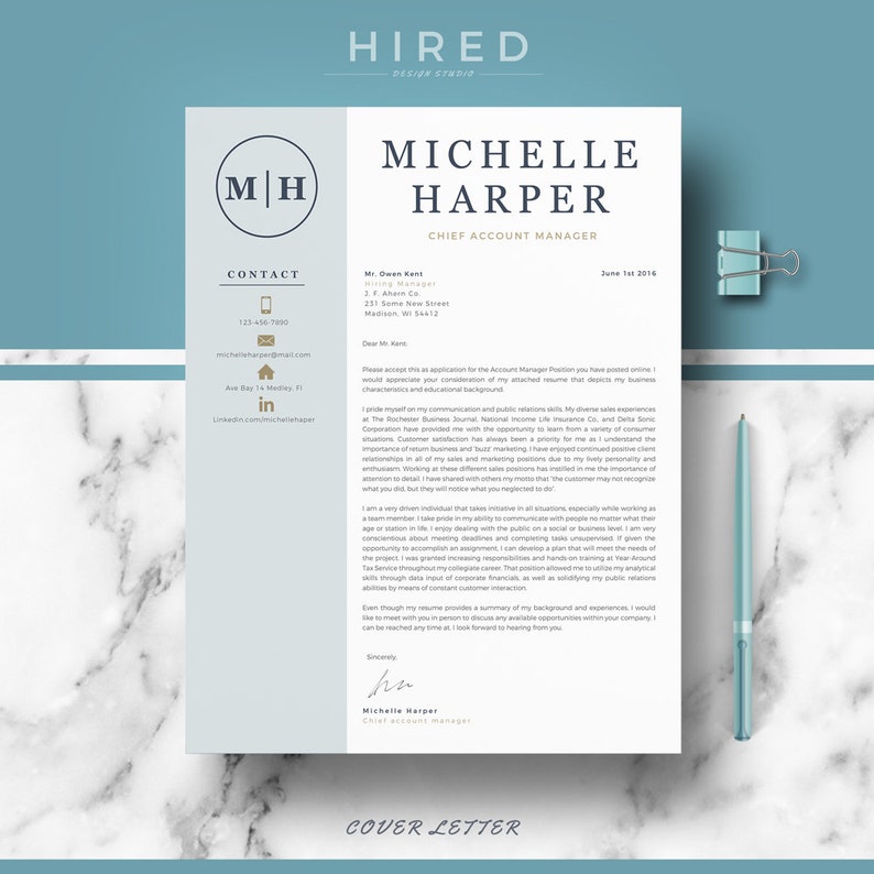 Professional & Modern Resume Template for Word and Pages Resume Design CV Template for Word Professional CV Instant Download resume image 3