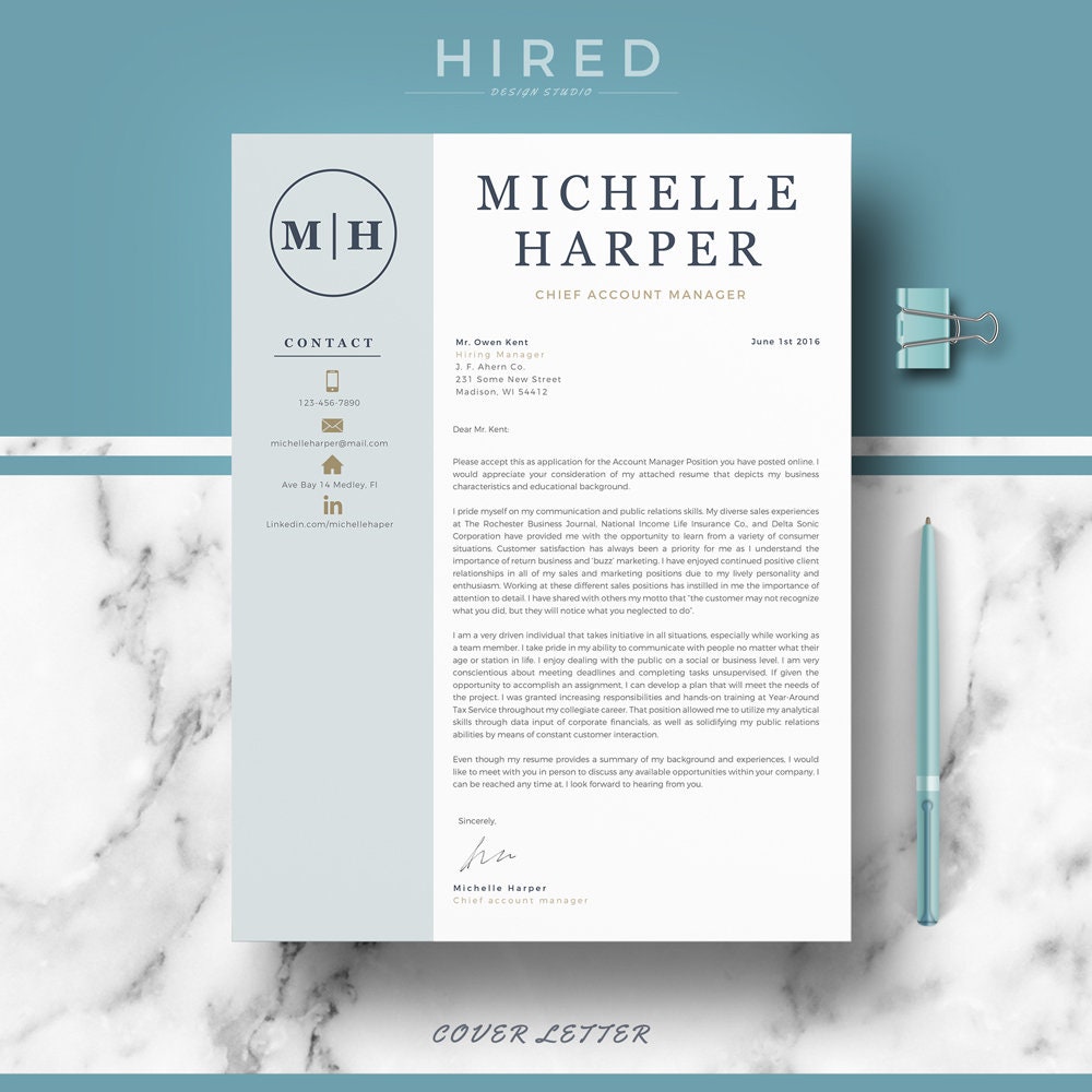 Professional & Modern Resume Template for Word and Pages | Resume ...