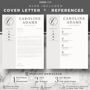 Sales Manager Resume. Professional Resume CV Cover Letter format References for Word & Mac Pages. Instant Download Creative CV Template image 5