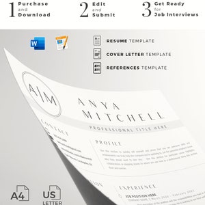May include: A resume template with a minimalist design. The template includes sections for contact information, profile, experience, and education. The template is available in Word format and is designed to be easily edited.