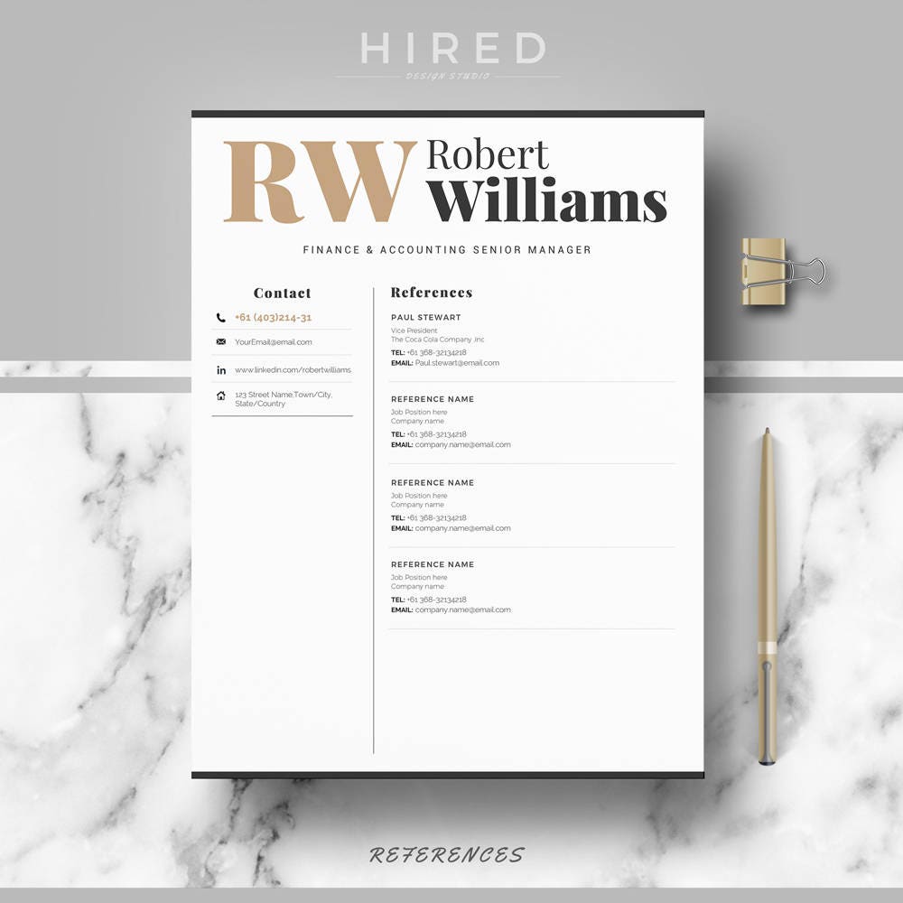 Modern & Professional Resume Template for Word or Mac Pages, Modern CV ...
