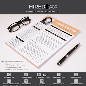 Puede incluir: Una plantilla de curr&iacute;culum profesional con fondo melocot&oacute;n y texto negro. La plantilla incluye una secci&oacute;n de perfil, experiencia profesional, educaci&oacute;n y &aacute;reas de especializaci&oacute;n. La plantilla es totalmente editable y se puede utilizar con Microsoft Word y Pages. Tambi&eacute;n incluye fuentes gratuitas, un paquete de iconos gratuito y atenci&oacute;n al cliente.