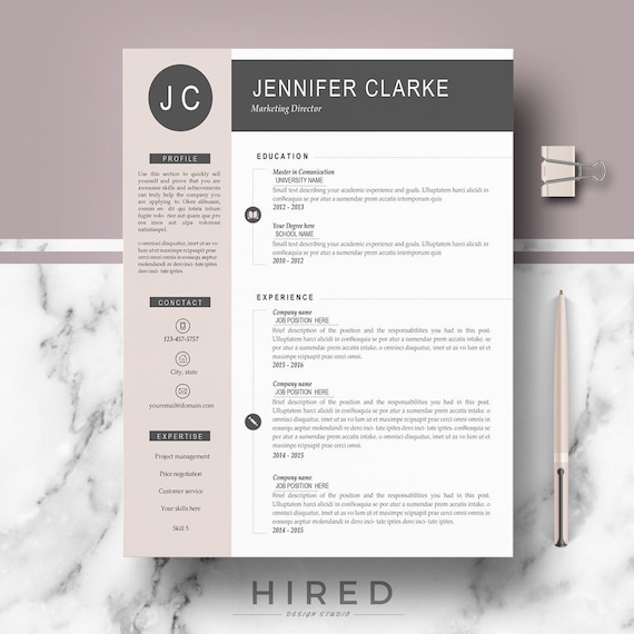 Professional Resume Template Modern Cv Template For Word Cover
