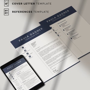 Peut inclure: Un ensemble de trois mod&egrave;les de CV en bleu fonc&eacute; et blanc. Les mod&egrave;les comprennent un CV, une lettre de motivation et une page de r&eacute;f&eacute;rences. Les mod&egrave;les sont con&ccedil;us pour &ecirc;tre professionnels et faciles &agrave; lire.
