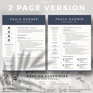 Peut inclure: Un mod&egrave;le de CV sur deux pages dans un sch&eacute;ma de couleurs bleu fonc&eacute; et gris. Le mod&egrave;le comprend des sections pour le profil professionnel, l'exp&eacute;rience, l'expertise, l'&eacute;ducation, les comp&eacute;tences techniques, les &eacute;l&eacute;ments suppl&eacute;mentaires, les int&eacute;r&ecirc;ts et les r&eacute;f&eacute;rences. Le mod&egrave;le est facile &agrave; personnaliser avec du texte, des titres, des polices, des couleurs et des ic&ocirc;nes. Le mod&egrave;le est disponible aux formats MS Word et Pages.