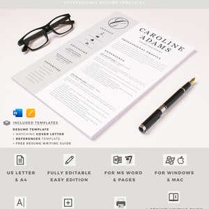 Sales Manager Resume. Professional Resume CV Cover Letter format References for Word & Mac Pages. Instant Download Creative CV Template image 9