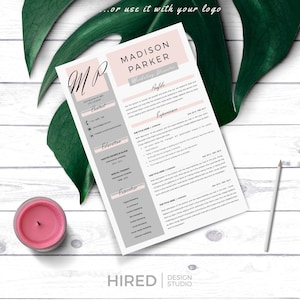 Creative & modern Resume / CV Template for Word AND Pages Professional Resume / CV design, Cover Letter, References, tips Instant Download image 8