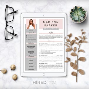 Creative & modern Resume / CV Template for Word AND Pages Professional Resume / CV design, Cover Letter, References, tips Instant Download image 6