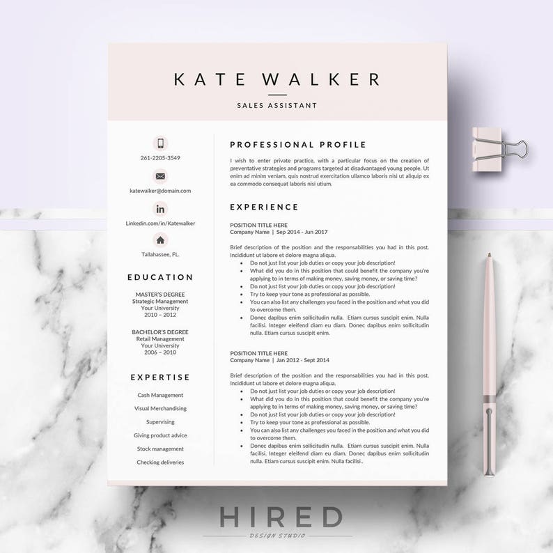 Sales Resume. Creative and Professional Resume template for Ms Word & Pages; Resume CV Design + Cover Letter format + References template 