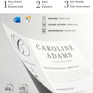 Sales Manager Resume. Professional Resume CV Cover Letter format References for Word & Mac Pages. Instant Download Creative CV Template image 10