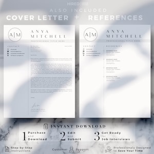 May include: A black and white resume template with a cover letter and references section. The template features a minimalist design with a gray background and a simple, modern font. The text includes the words "Cover Letter", "References", "Contact", and "Professional Title Here".