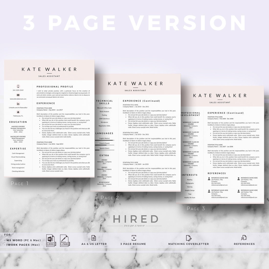 Sales Resume. Creative and Professional Resume Template for Ms Word ...