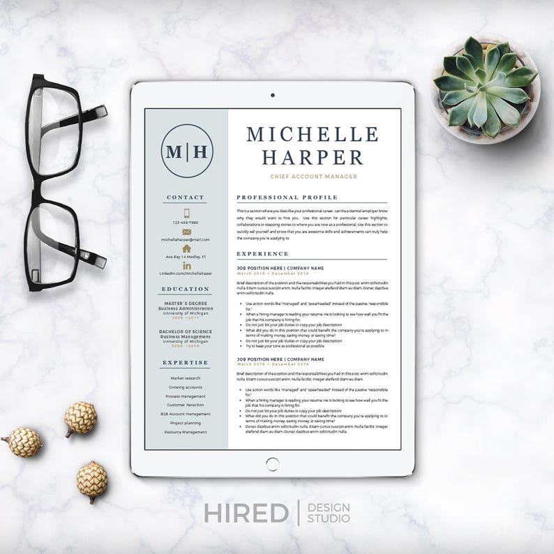 Professional & Modern Resume Template for Word and Pages Resume Design CV Template for Word Professional CV Instant Download resume image 6
