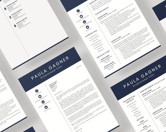 Professional Resume Template, CV Template and Cover Letter. Executive Resume, Finance Resume, Accountant Resume, Bookkeeper, CEO Resume