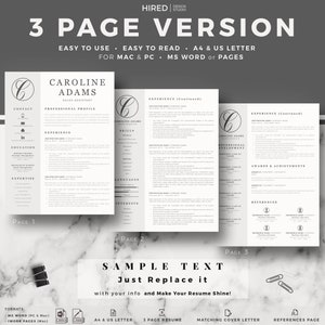 Sales Manager Resume. Professional Resume CV Cover Letter format References for Word & Mac Pages. Instant Download Creative CV Template image 4