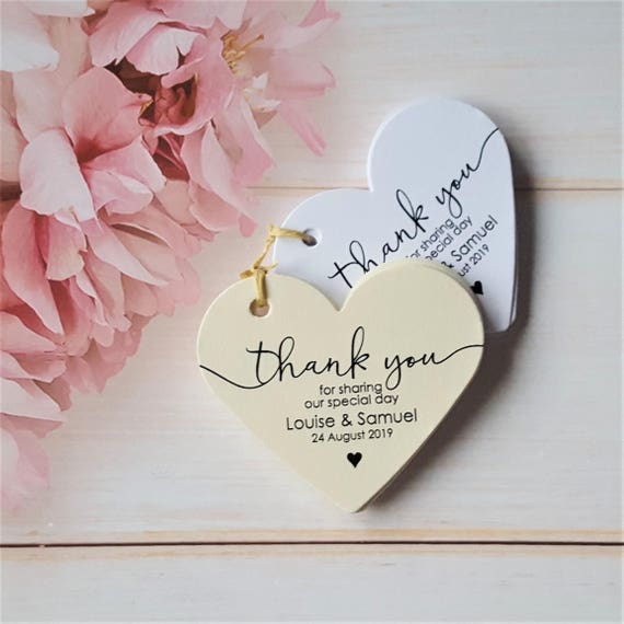 Personalised Wedding Favour Thank You Tags