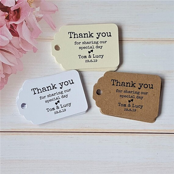 Personalised Wedding Favour Thank You Tags