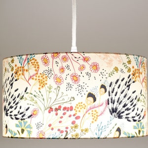 Caminot lampshade, light fixture, suspension, floral fabric, lampshade, cotton, ceiling light