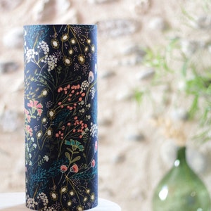 Meadow table lamp, lamp, tube lamp, bedside lamp, light fixture, lampshade, floral fabric, boho, blue