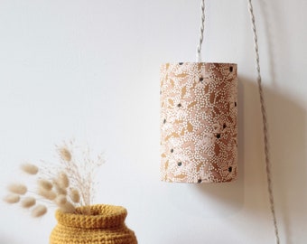 Lampe nomade , lampe baladeuse, lampe, tissu, luminaire, suspension, lampe de chevet, tissu floral, Atelier Brunette, rose, viscose